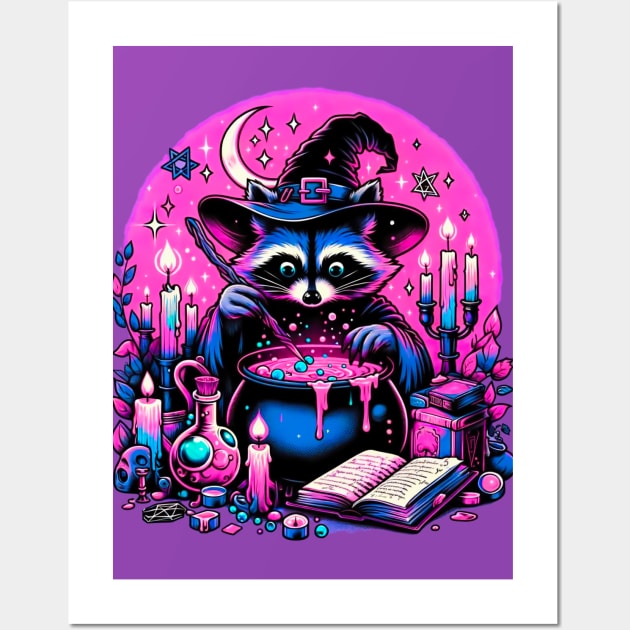 Witchy Raccoon Brewmaster Wall Art by Penguin-san